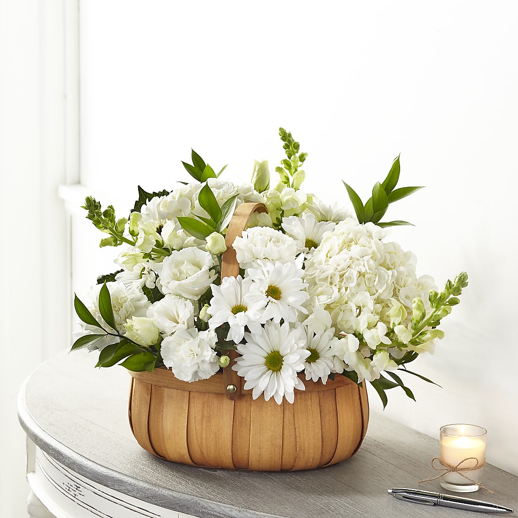 Pure Ivory Basket – Sweet Flowers, High Point NC