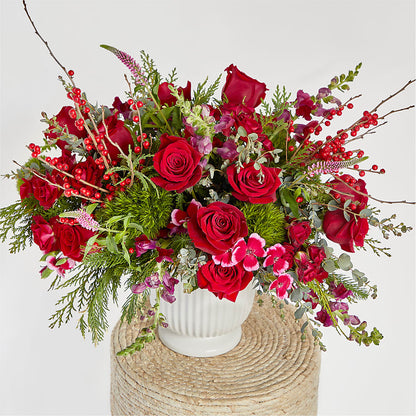 Big Red Bow Bouquet –  Sweet Flowers, High Point NC