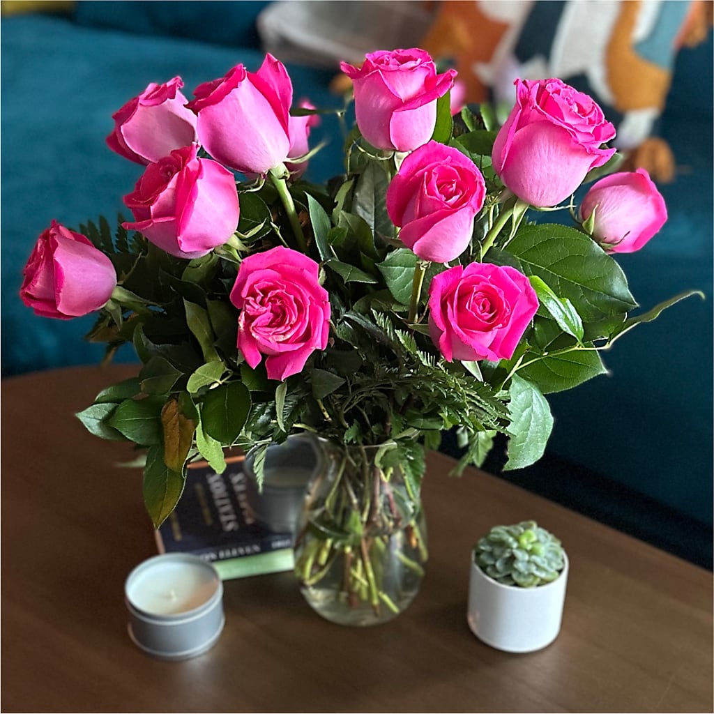 Long Stem Pink Rose Bouquet –  Sweet Flowers, High Point NC