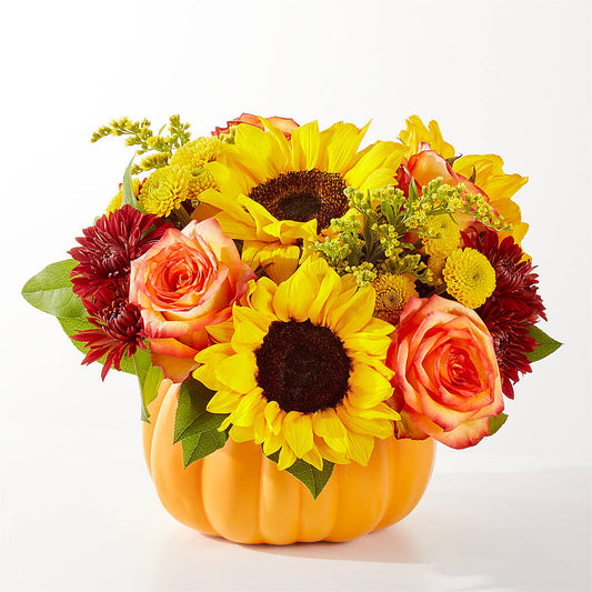 Golden Gourd Pumpkin Bouquet –  Sweet Flowers, High Point NC