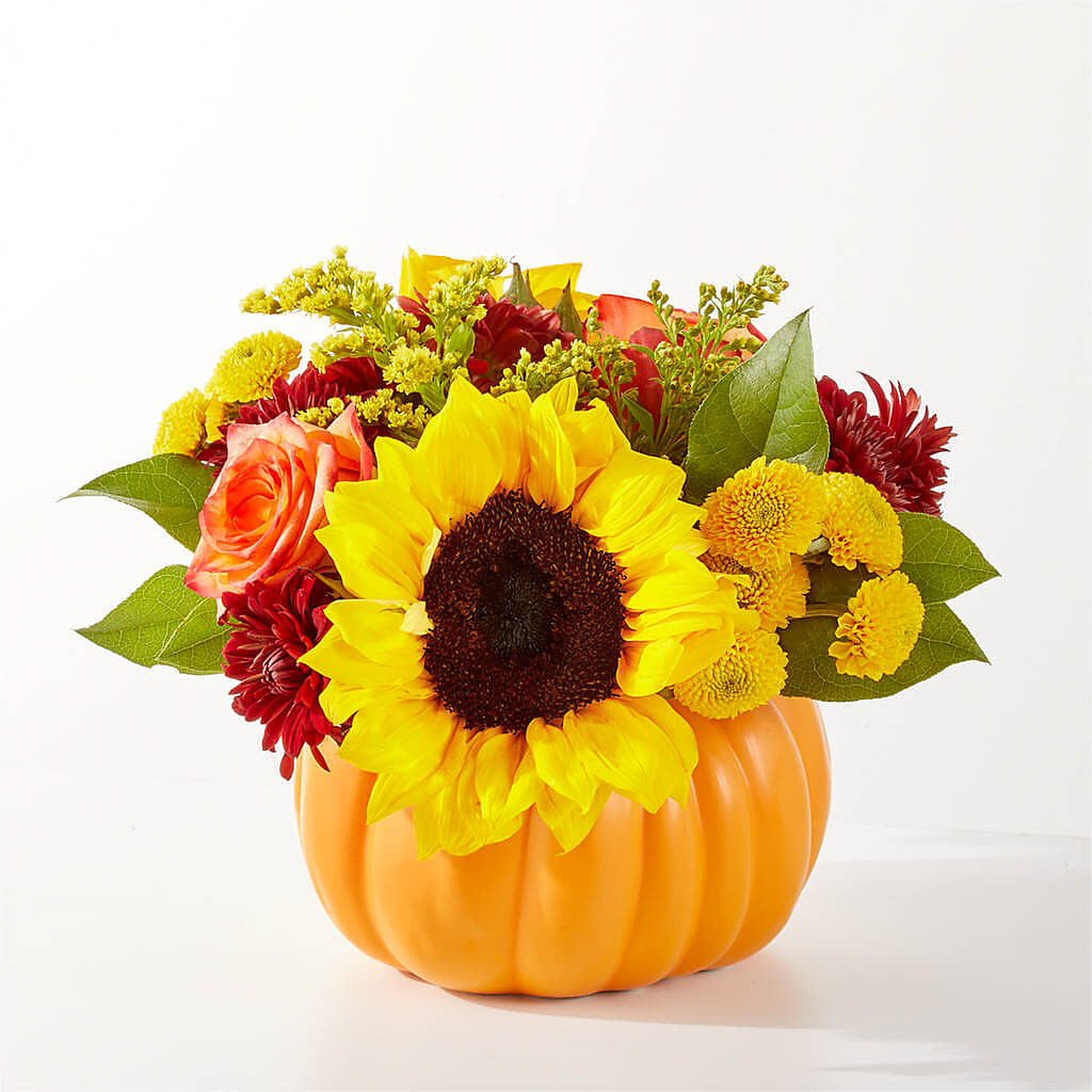 Golden Gourd Pumpkin Bouquet –  Sweet Flowers, High Point NC