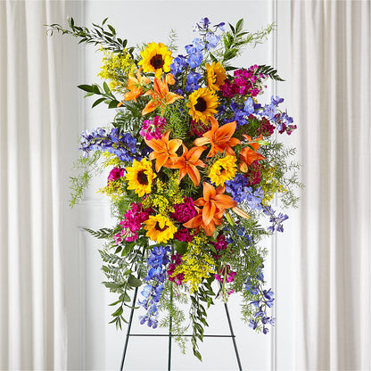 Sunlit Memories Standing Spray (Standard) –  Sweet Flowers, High Point NC