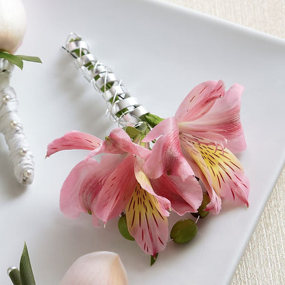 Pink Peruvian Lily Boutonniere –  Sweet Flowers, High Point NC