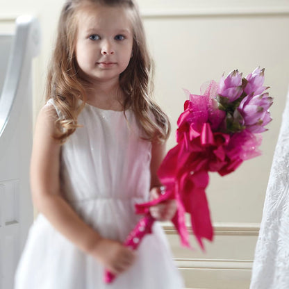 Sparkle Pink Flower Girl Bouquet –  Sweet Flowers, High Point NC