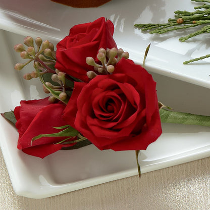 Red Spray Rose Boutonniere –  Sweet Flowers, High Point NC
