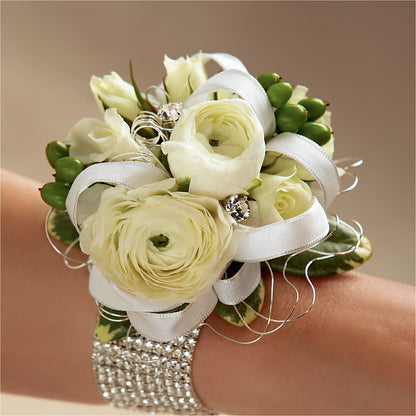 White Wedding Corsage –  Sweet Flowers, High Point NC